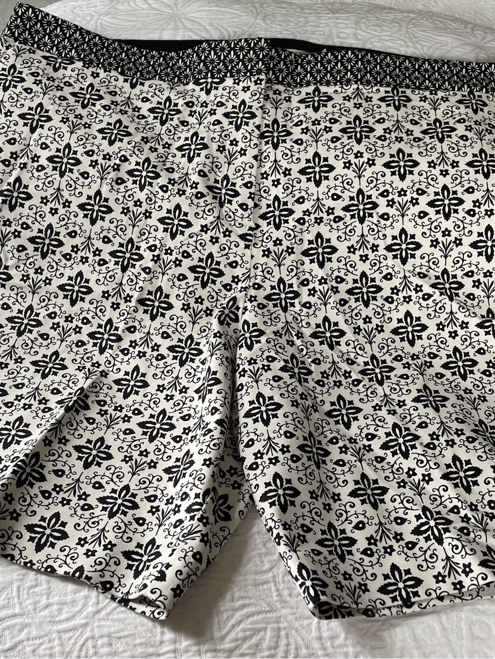 Boden Black & Cream Printed Shorts